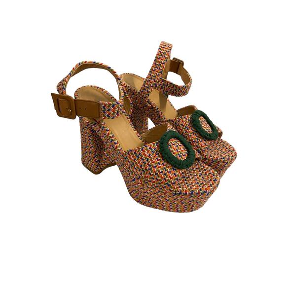 Castaner Amaia Braided Platform Block Heel Groovy Summer Party Statement Sz 39 - Picture 4 of 12